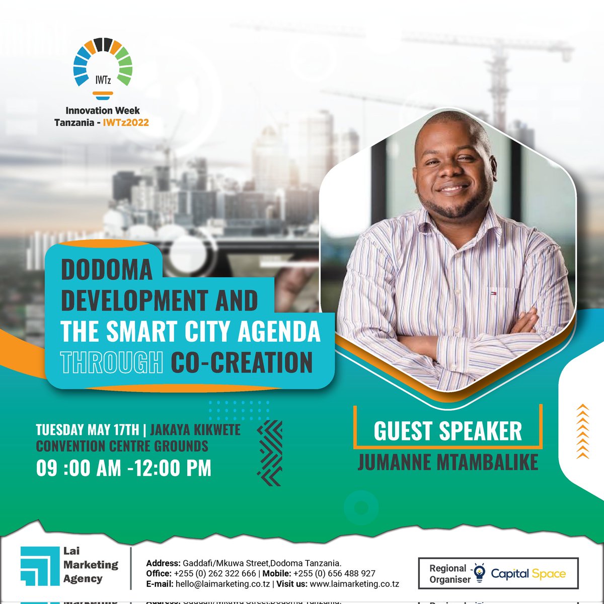 Lai_Agency's tweet photo. As a tech &amp; innovation enthusiast who continues to advocate for innovation in solving Africa's challenges, we are excited to have Jumanne Mtambalike CEO, Sahara Ventures as our Guest Speaker
#InnovationWeekTz2022
#InnovationForSustainableDevelopment https://t.co/RZL76KcNft