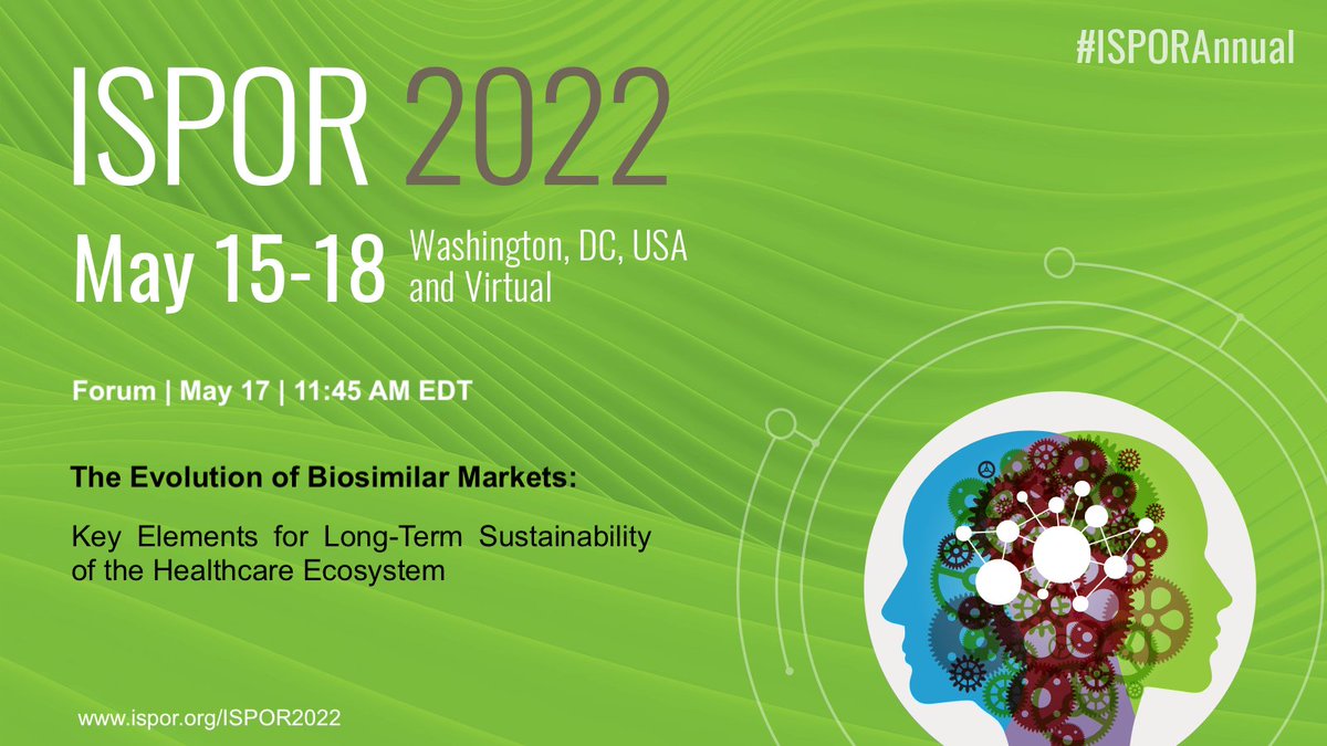 BarcinaTeresa's tweet photo. The @ISPORorg Biosimilar SIG is presenting a Forum on "The Evolution of #Biosimilar Markets: Key Elements for Long-Term #Sustainability of the Health Care Ecosystem”.

Join us on Tuesday May 17 @ 11:45 AM!
More information here: https://t.co/MEepITkS9p

#ISPORAnnual #HEOR https://t.co/5v0YB4d7NH