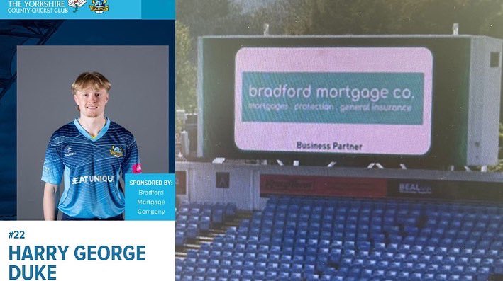 SharazDutt's tweet photo. Bradford Mortgage company proudly sponsors Yorkshire's upcoming wicket keeper Harry George Duke. Been great watching him play at the Yorkshire V Lancashire County Championship Game  and meeting @LordKPatel https://t.co/7nP526TInn
