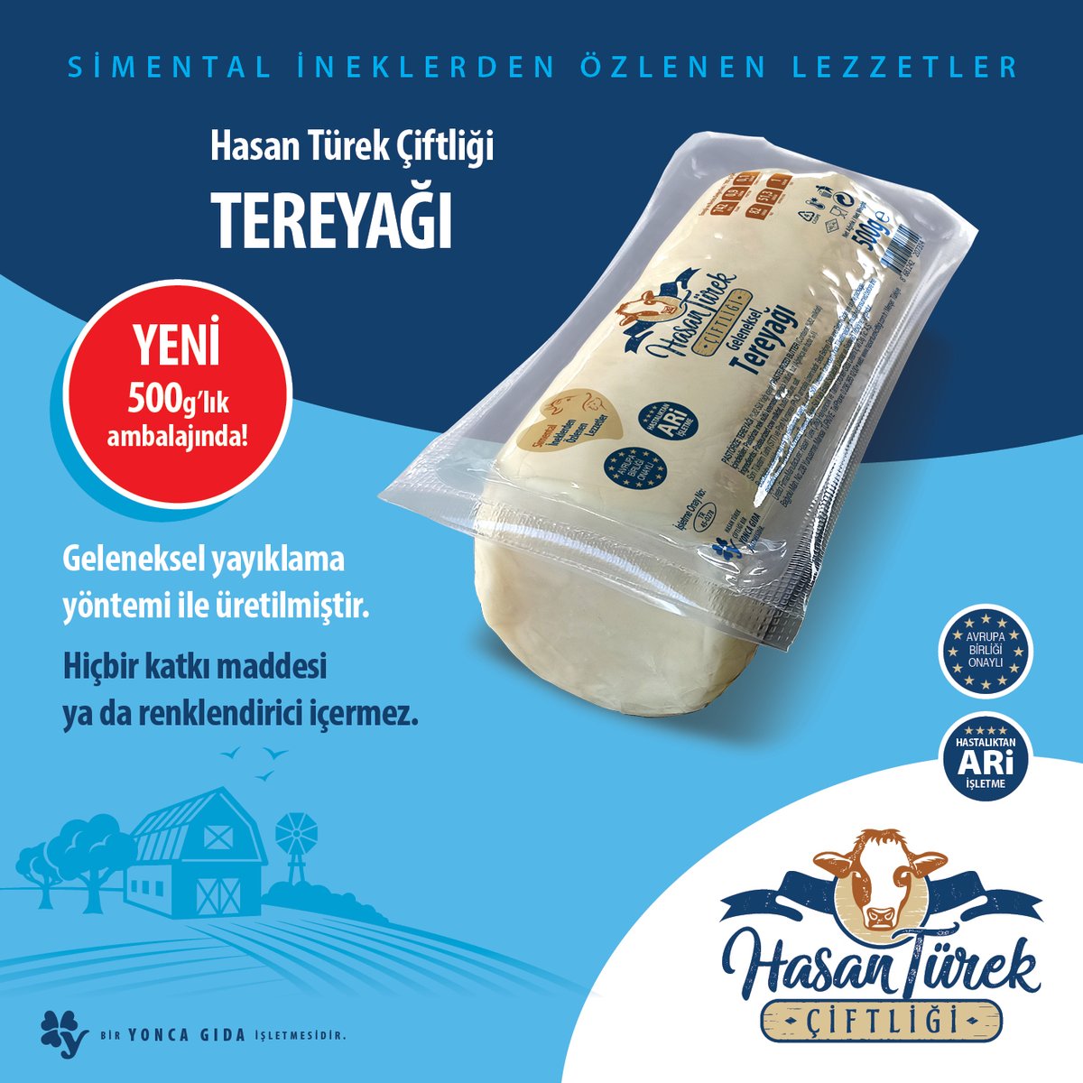 En nefis tereyağının üreticisi Hasan Türek Çiftliği olarak, en leziz sofralarda payımız olmasından çok mutluyuz. #HasanTürekÇiftliği #Tereyağı #SütÜrünleri