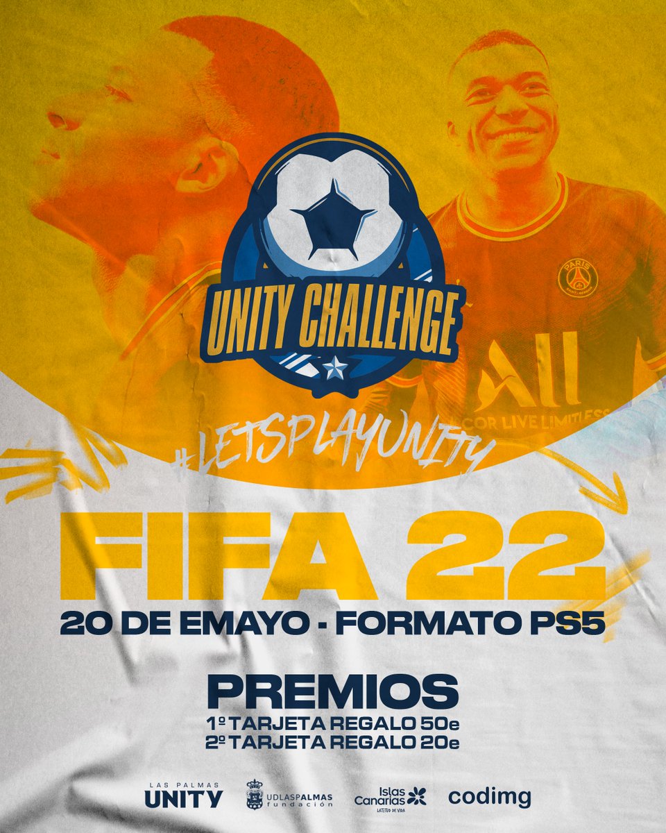 eSports_UDLP's tweet photo. ‼️ Llega la semana del #UnityChallenge⚽️

Apúntate ya al torneo de #FIFA22 y demuestra que eres el mejor 😱

🔗 https://t.co/76Q98Awmr4
📆 Viernes 20
🕗 16:00

Te esperamos 🔥
#SomosUnity💛💙 https://t.co/Tcni2sW0i2