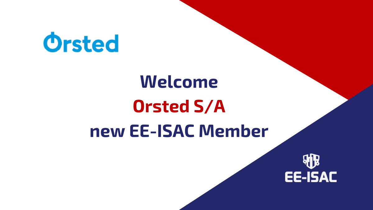 EE_ISAC's tweet photo. Welcome to @Orsted new Member of the #EEISAC. We are looking forward to our collaboration with Frederik Jaeger, CISO and Head of Cybersecurity, and his team. https://t.co/QcW0NLN9VS. #cybersecurity #energyindustry https://t.co/vtDSMcst8b