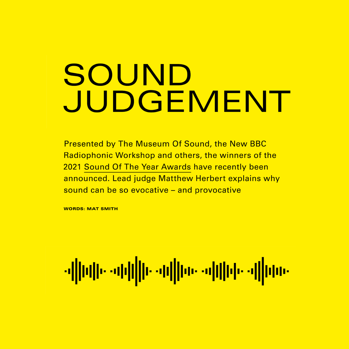 sound_awards's tweet photo. Thanks to @ElectronicMagUK for featuring the Sound of the Year Awards 2021 in their May issue! Including a breakdown of the winning submissions and an interview with @MatthewHerbert. 

To read the full article, buy the ES issue here: https://t.co/91TCe7A70O

#SOTYA2021 https://t.co/7QXO711qLF