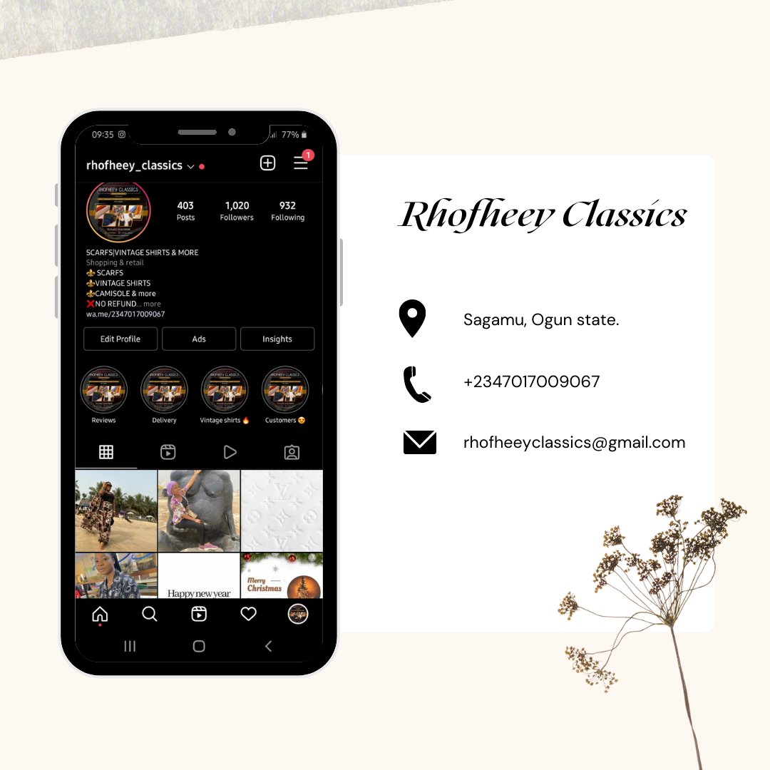 AtandaRofiatOp1's tweet photo. Hello everyone! It's a good day to shop for your scarf, scarf accessories, scarf hangers, camisole and vintage shirts from Rhofheey Classics.

You can send a DM or click on the link below to place your order 👇.
https://t.co/isgHldT2V4

Please retweet ❤️. https://t.co/ZWEcH8Sus5