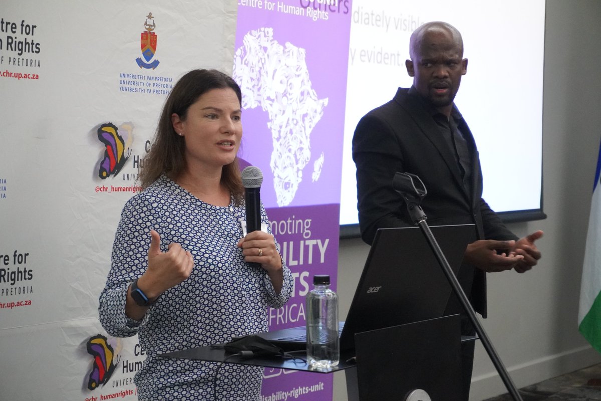 CHR_HumanRights's tweet photo. Emma Mckinney, senior lecturer and researcher at @UWConline, provides a presentation on 'Understanding disability' - "Putting accommodations in place allows for all people to participate in social spaces"
#UnderstandingDisability #DisabilityRightsinAfrica https://t.co/D5ggMWiSmV