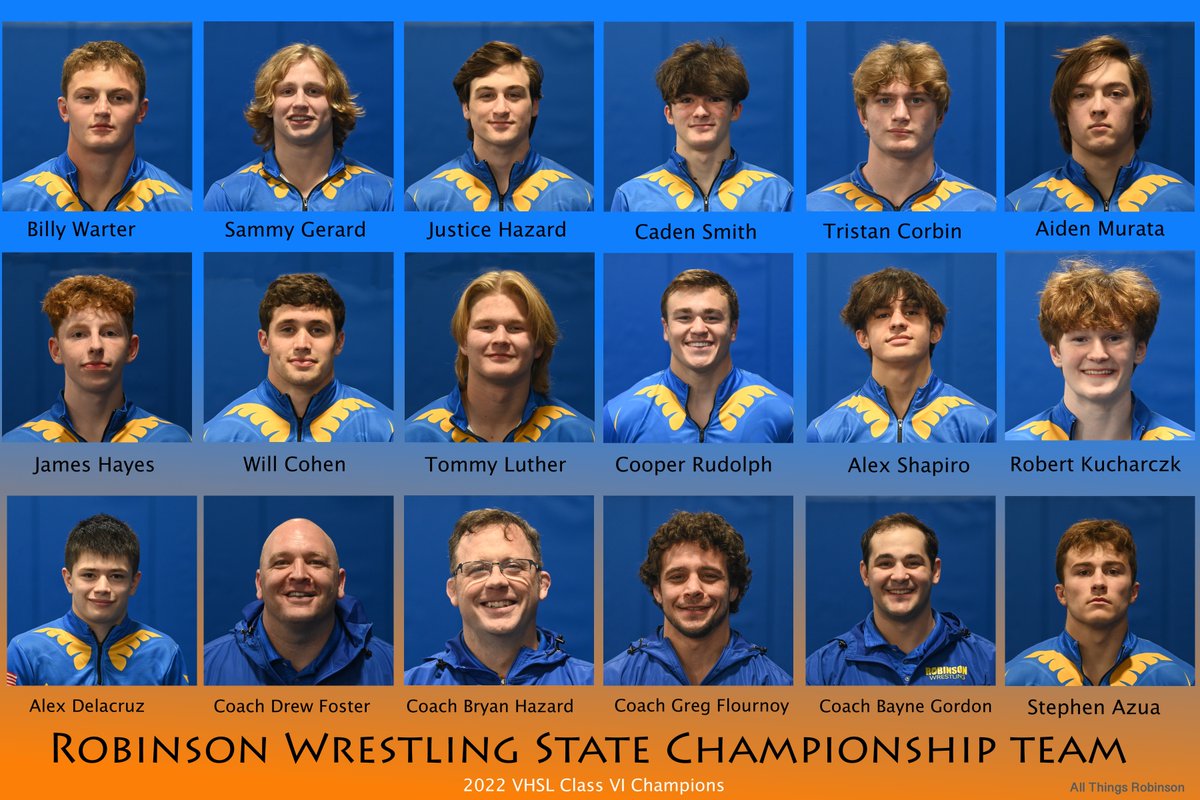 Our State Championship Wrestling Team @RobinsonWRSTL