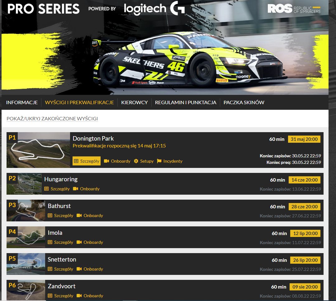 Nowy sezon Pro Series w <a href="/RSimracers/">Republic Of Simracers</a> stał się faktem, a ja wraz z Kamilem <a href="/c4spertv/">Kamil "C4sper" Kamiński</a> Kamińskim będziemy mieli przyjemność komentowania tego sezonu. Oj będzie się działo, a zwłaszcza z takimi nagrodami od <a href="/LogitechG/">Logitech G</a>. Pierwszy wyścig 31.05 o 21.00.
#Simracing #eSports #ROSPRO