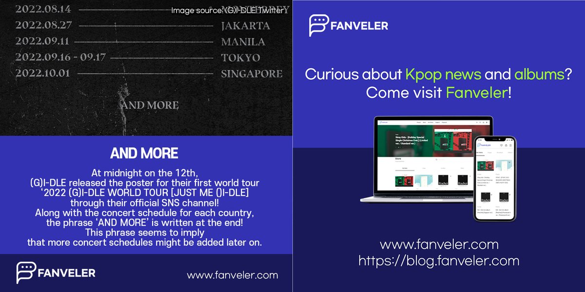 fanveler's tweet photo. Let’s take a look at (G)I-DLE’s first world tour after 4 years of debut!😍❤️
📌https://t.co/XcWHaxONHw
#fanveler #kpop #idol #korea #GIDLE #WorldTour #GIDLECONCERT #TOMBOY #IdolNews #IdolConcert #Cube #JeonSoyeon #Minnie #Shuhua #MiYeon https://t.co/4UKTpTfyjT