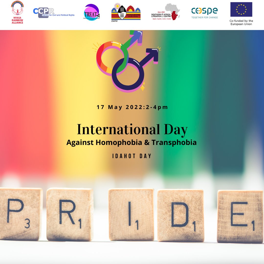 Join us as we commemorate #IDAHOBIT2022 tomorrow at 14:00HRS (CAT)
Our panelists include human rights defenders in the region, allies and community members pioneering #LGBTQIA inclusion