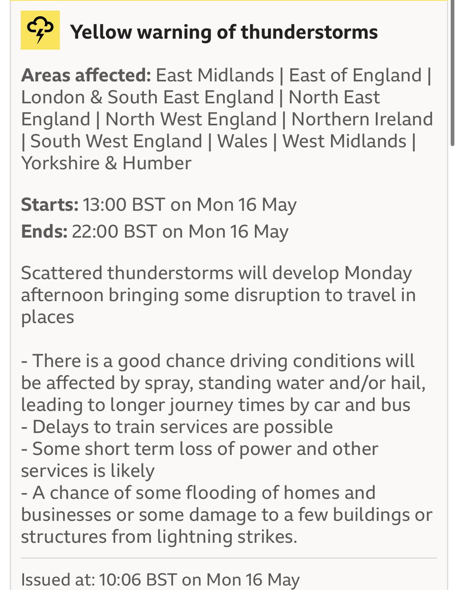 Weather warnings have been updated by the Met office for this after. Please share to make aware .
#ukweather #thunderstorms