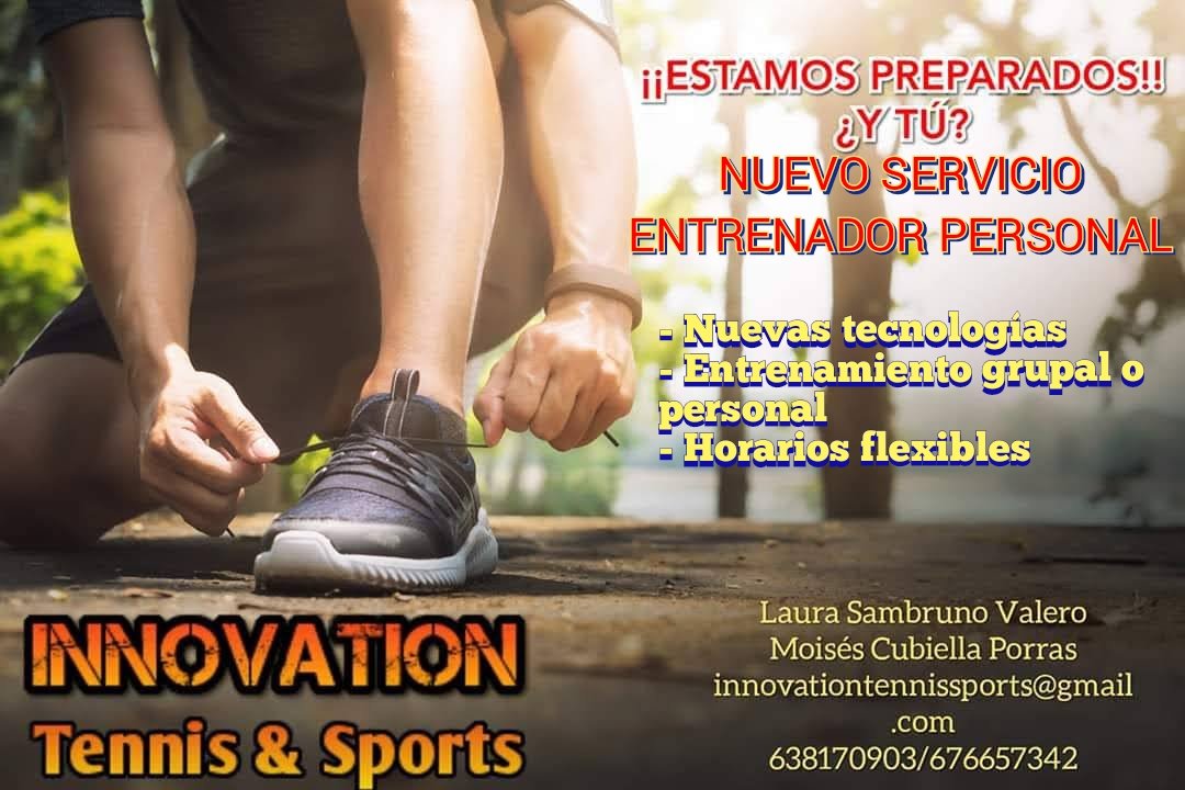 monmoromon's tweet photo. #Entrenamiento #Salud #personaltrainer
ESCUELA INNOVATION TENNIS &amp; SPORTS
innovationtennissports@gmail.com
https://t.co/nwqaK8fq9H
Innovation Tennis &amp; Sports 
Urbanización El Bosque
Jerez de la Frontera (CÁDIZ)
Laura Sambruno
Moisés Cubiella
638170903/676657342 https://t.co/S7xWFkoYHc