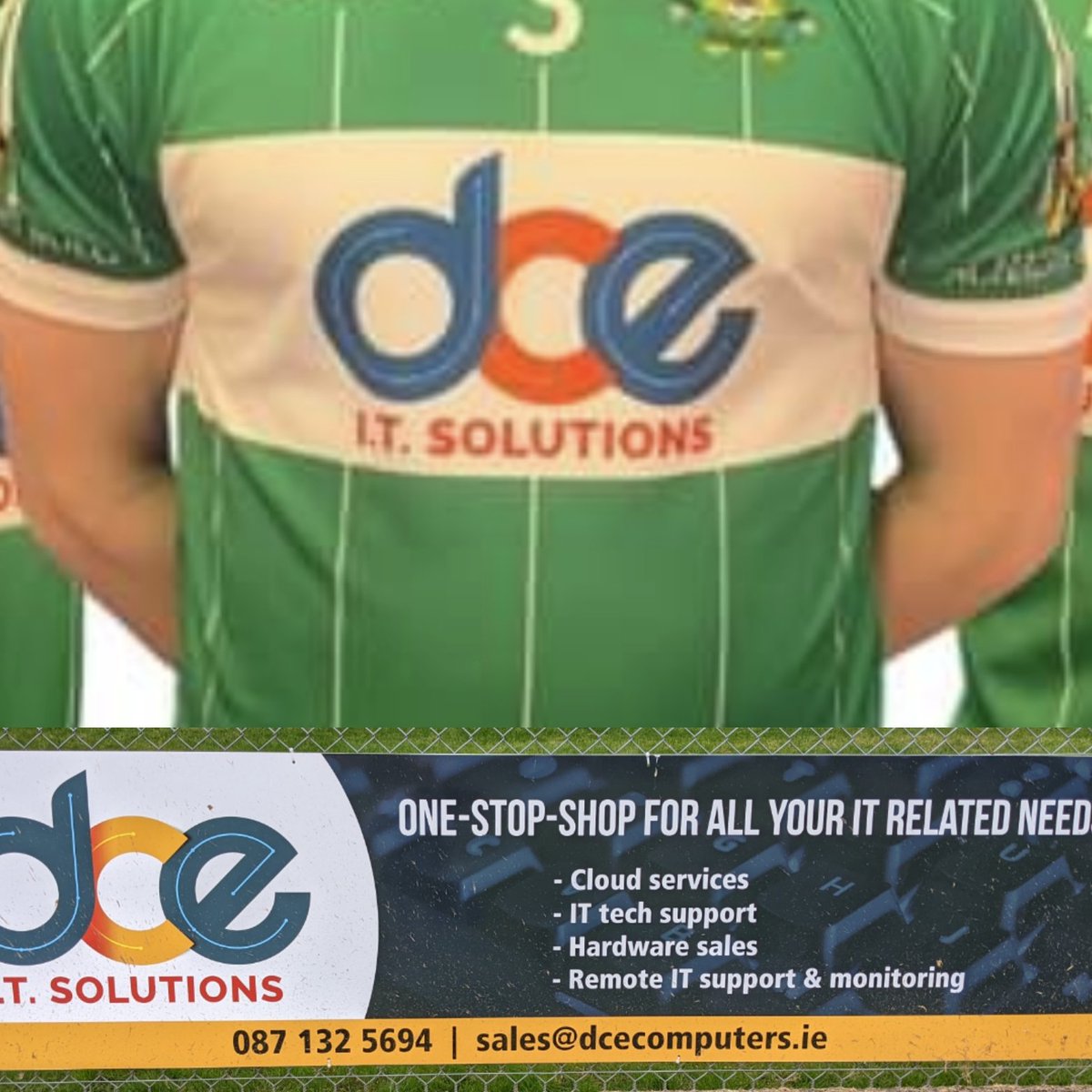 aghabulloguegaa's tweet photo. 👁️👁️👁️ Pitch Sign of the Week 👁️👁️👁️

This week's Pitch Sign comes from our Main Club Sponsors DCE IT Solutions This is the 2nd year that Tom &amp; the Walsh family have been involved. DCE is your one stop shop for all your computer needs. Check their website https://t.co/ihHzW8RJ9X https://t.co/7FPZ6LjpbW