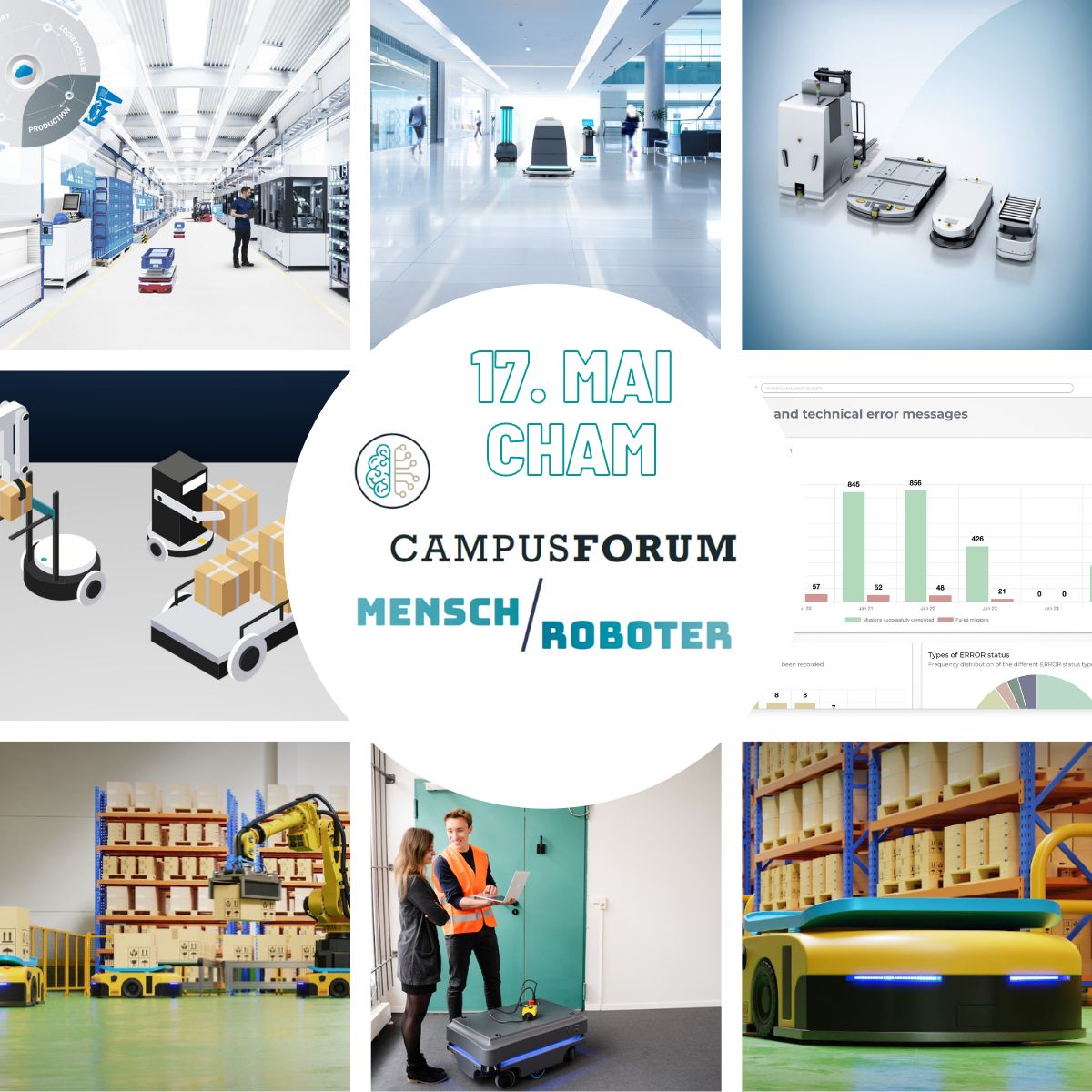 WakuRobotics's tweet photo. Tomorrow the 5th Campusforum Mensch-Robotor will take place in Cham.
We take part and Leo Käßner will talk about the future of robotized operations. Also, we want to show you a live insight into our software Waku Sense.

See you tomorrow! 🤖
#mobilerobots #innovation #logistics https://t.co/hzCGyNQmer