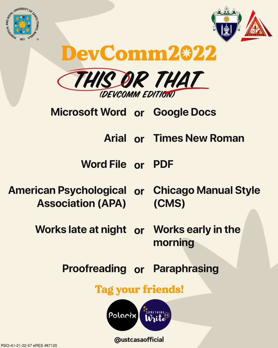 ustcasaofficial's tweet photo. Let’s get to know each other a bit more!
Share with us your scholastic preferences among these items, through this short but fun template, by commenting down below. 🤓 ✍🏼
#EmpowerThroughCASA
#DevCom22
(1/n) https://t.co/zqViQjgcFN