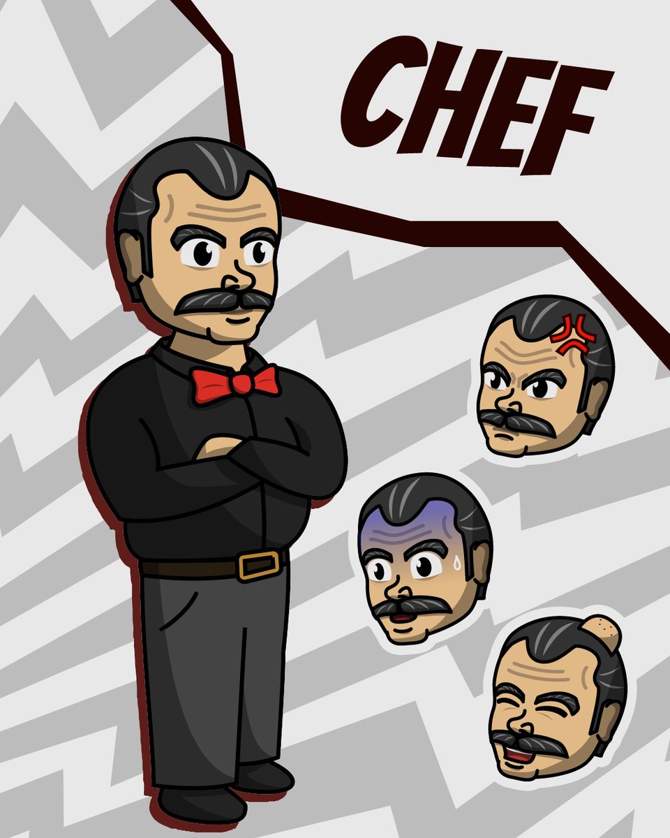 bloomgeist's tweet photo. This is Chef, veteran kitchen chef and Stewy's mentor.
His dream is to conquer the world of restaurants by cooking what's best for the customers 🍽️
#gameart https://t.co/r0ZhkND5SS