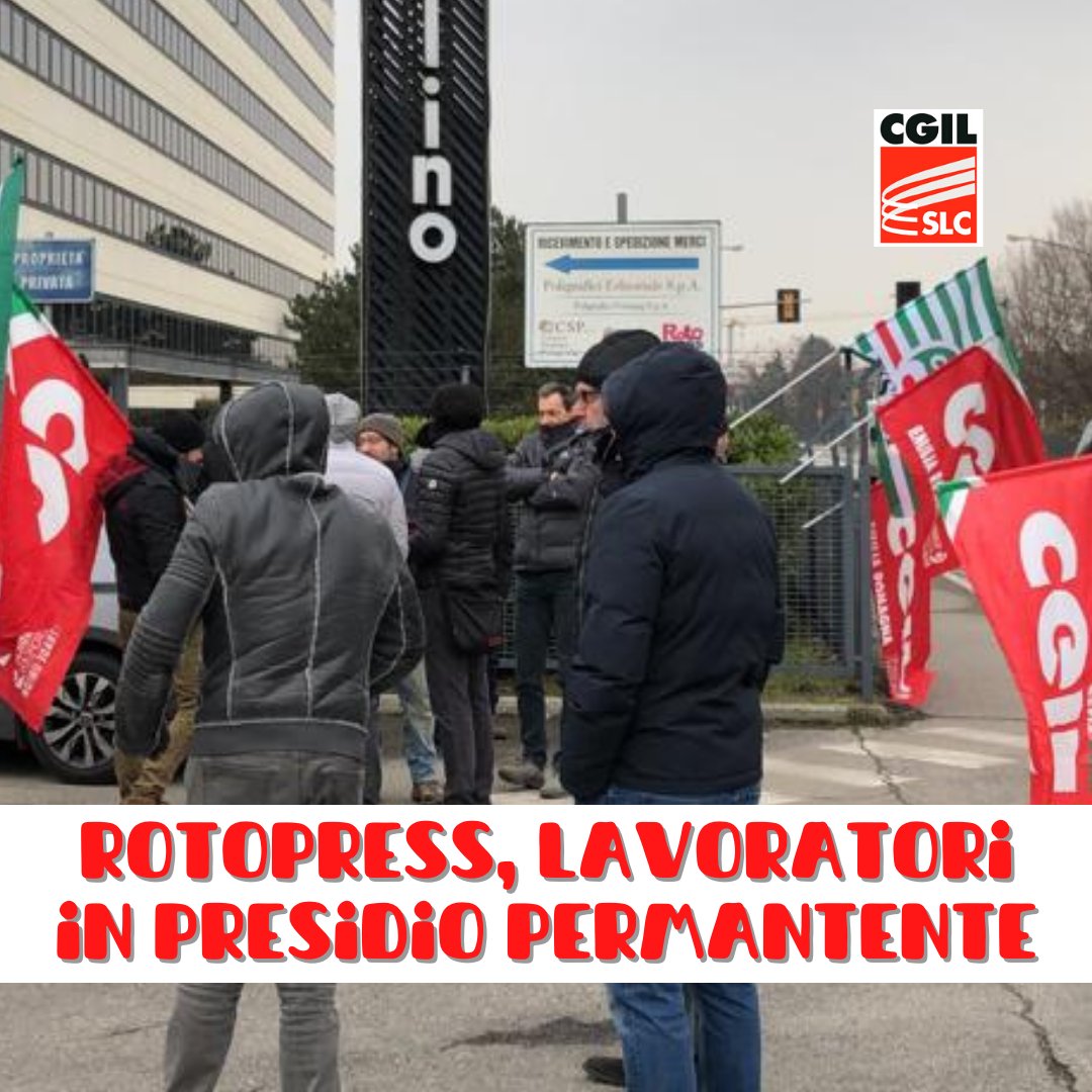 SlcCgil's tweet photo. 🟥 #Rotopress, stop di altri 2 mesi per l'azienda specializzata nelle stampe grafico-commerciali. Dopo 5 anni di ammortizzatori, si rafforza il timore di dismissione del sito di #Bologna. Il presidio dei lavoratori diventa permanente https://t.co/mCqx4NeuHn