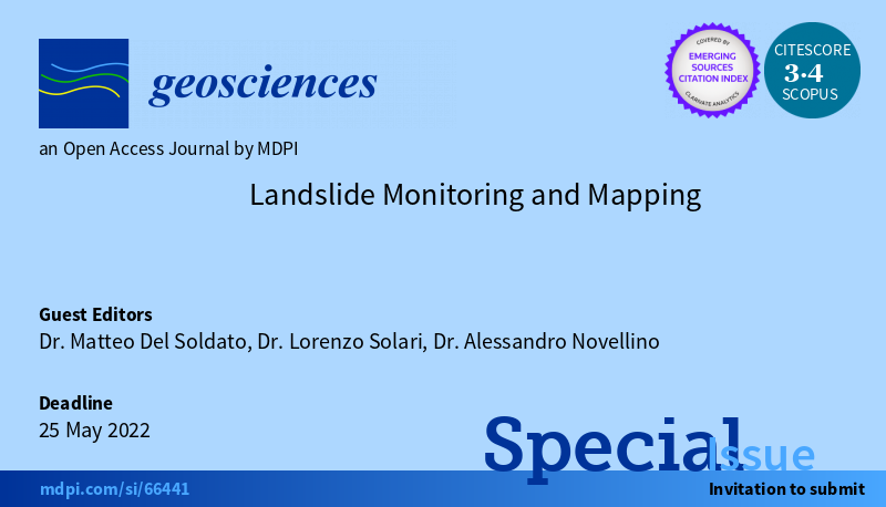 📢The submission deadline of Special Issue '#landslide Monitoring and #mapping' is approaching.
🤩Read all the published papers at: mdpi.com/journal/geosci…
#geohazard #remotesensing #mdpigeosciences