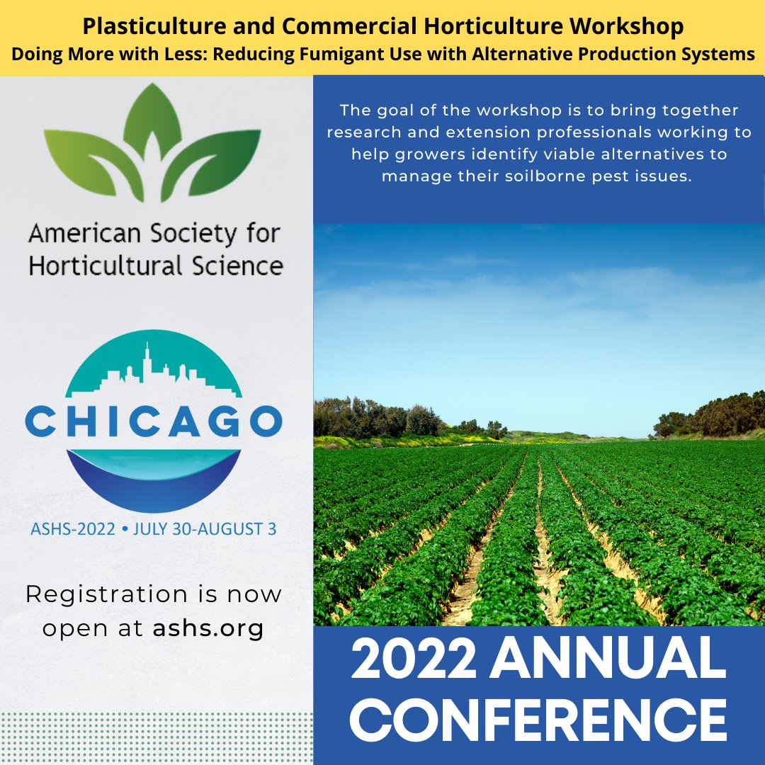 ASHS_Hort's tweet photo. #ASHS2022

"Doing More with Less: Reducing Fumigant Use with Alternative Production Systems" will address the critical need for economical and effective management options for soilborne pests and diseases in #vegetable cropping systems. 
Register to attend https://t.co/m5Z6WZOdQ4 https://t.co/InoZhlpgWp