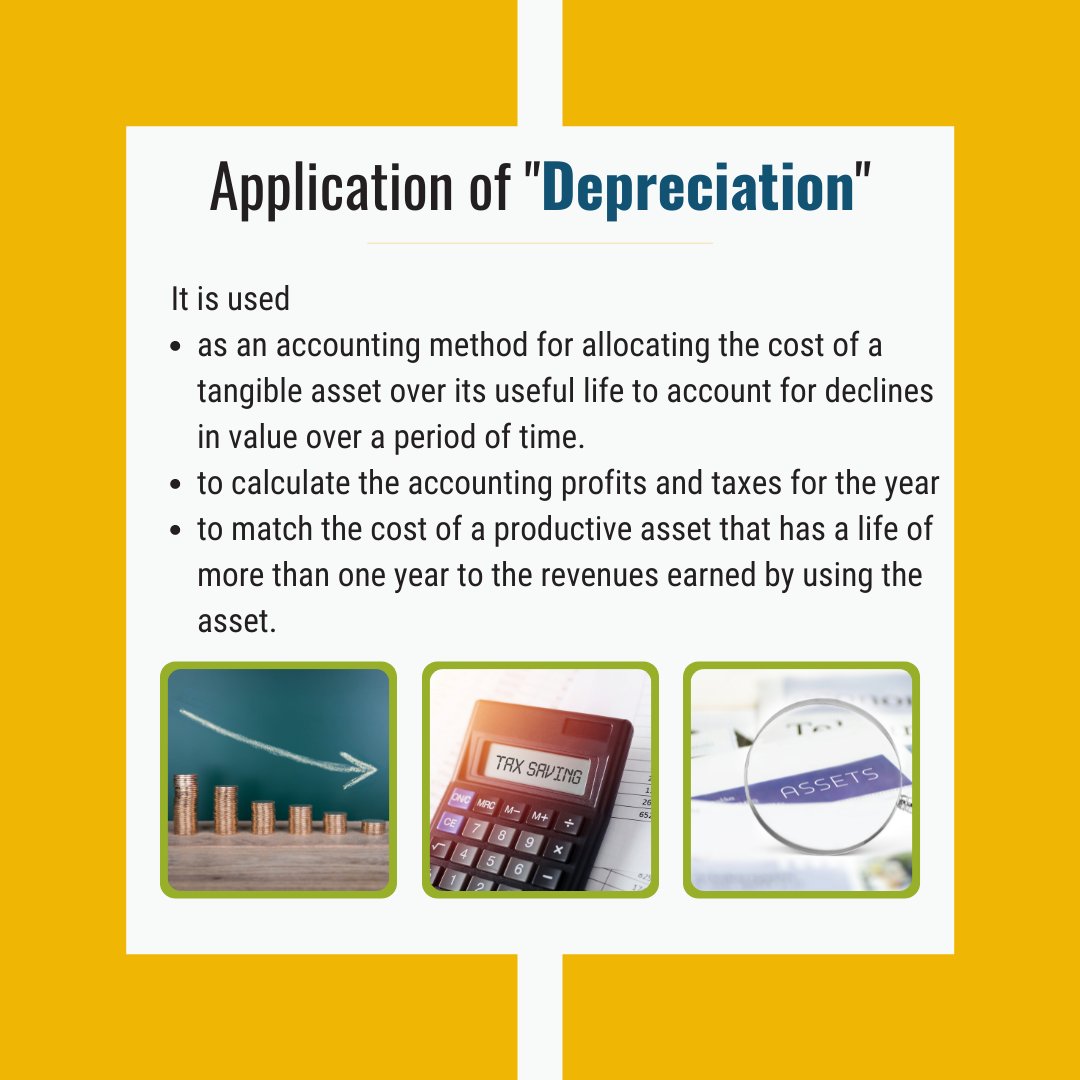 thinkaccompt's tweet photo. Assets such as machinery and equipment are expensive. Instead of realizing the entire cost of an asset in year one, companies can use depreciation to spread out the cost and match depreciation expenses to related revenues in the same reporting period. https://t.co/5MljnCWjTG