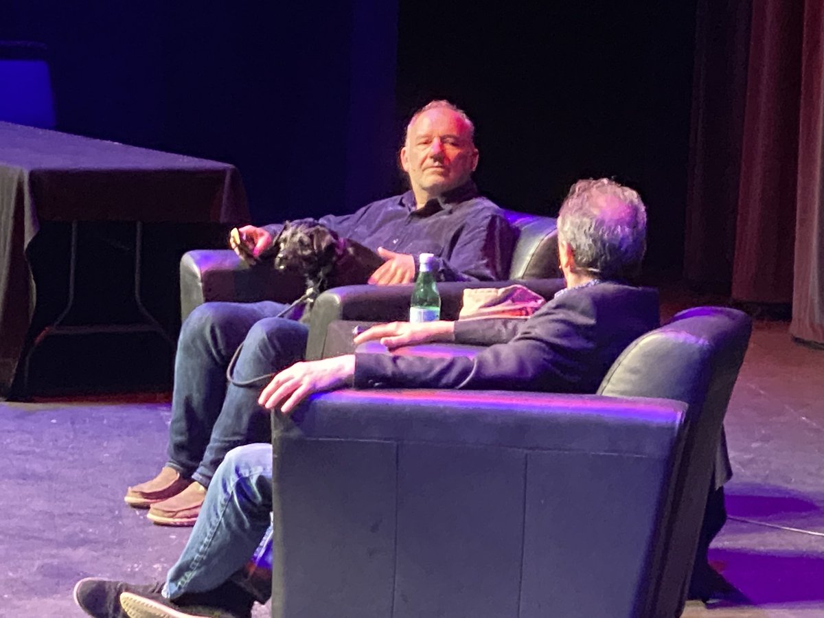 Ted stage debut last night. He didn’t disappoint. 
#bobandpaul
#gonefishingdog