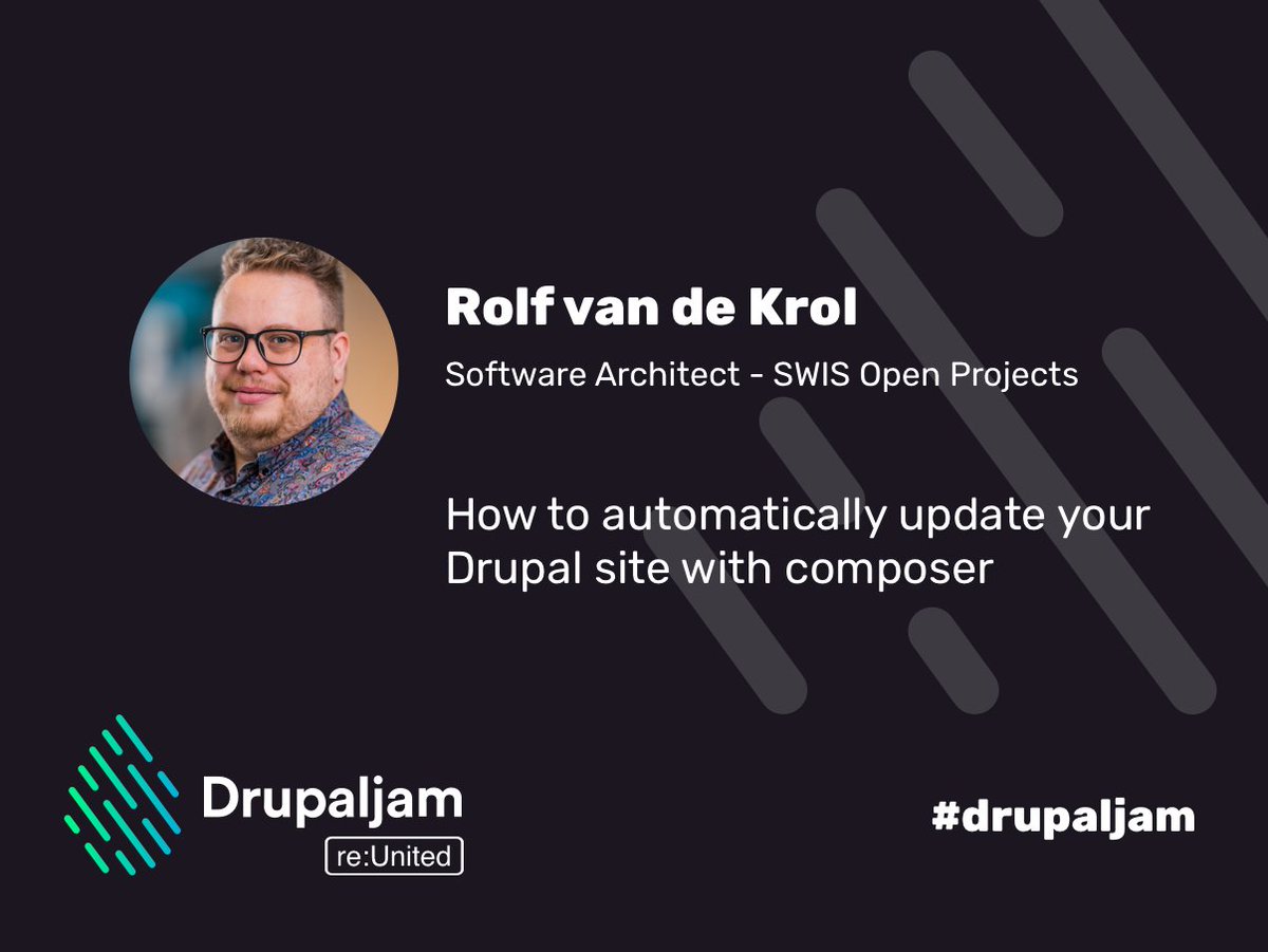 Rolf van de Krol tells about a process to automatically #update all the #Drupal sites which applies the #updates directly in #git, tests them and #deploys them to our #acceptance environment.

Join us on June 1st and get your ticket now drupaljam.nl.  #drupalnl