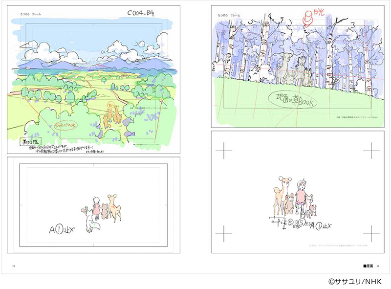 本小冊子には刈谷仁美さんによるキャラクターデザイン、原画、絵コンテ等を収録。小冊子の後半には「なつぞら」の台本表紙のために、刈谷仁美さんが描いたイラストレーションを収録しました(第1週から第21週までのイラストを収録)。