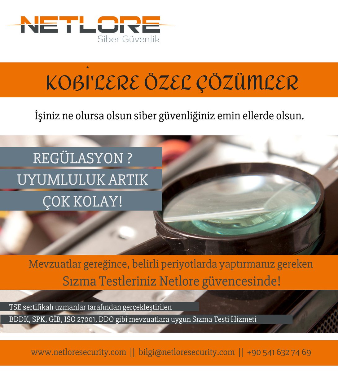Netlore farkıyla uyumluluklar artık çok kolay! İşiniz ne olursa olsun siber güvenliğiniz emin ellerde!

KOBİ'lere özel fırsatlarımız için iletişime geçin.

bilgi@netloresecurity.com
+90541 632 74 69

#cyber #cybersecurity #sibergüvenlik #siber #kobi #kobilereçözüm #dijitaldönüşüm