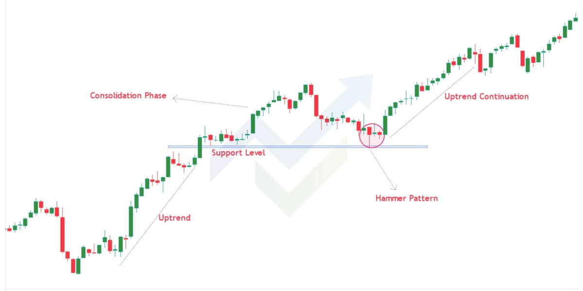 chartmojo's tweet photo. Hammer Candlestick Pattern Simplified! 

✅ Bullish Trend Reversal Pattern 
✅ Signifies Bulls Taking Over Bears
✅ The Pattern Should Appear at Support/Demand Zone. 

In-depth pattern video explanation link is given below the tweet!👇🎥

#stock #trading #learnwithchartmojo https://t.co/rmiy2qeU2b