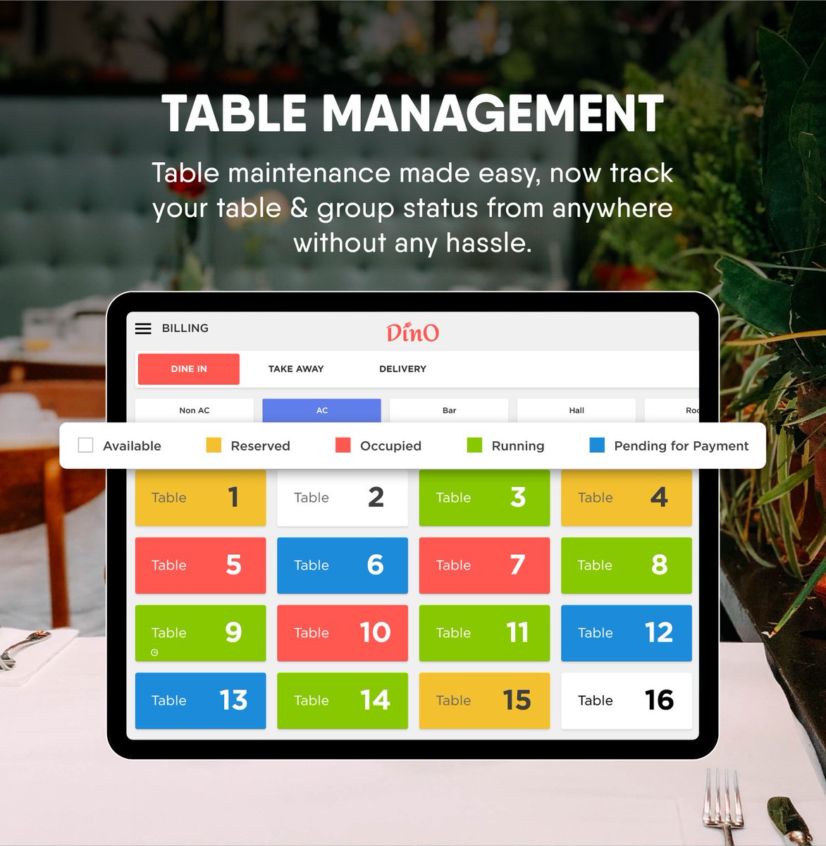 Dinoposindia's tweet photo. Is it difficult for you to track the table status in your restaurant?

Relax, DinO is the solution for your problem!!

● Create tables &amp; groups within seconds
● Track &amp; update each table status from any place &amp; plan accordingly and much more!

#Tablemanagement #Foodtech #Dino https://t.co/xoccEdiYuA