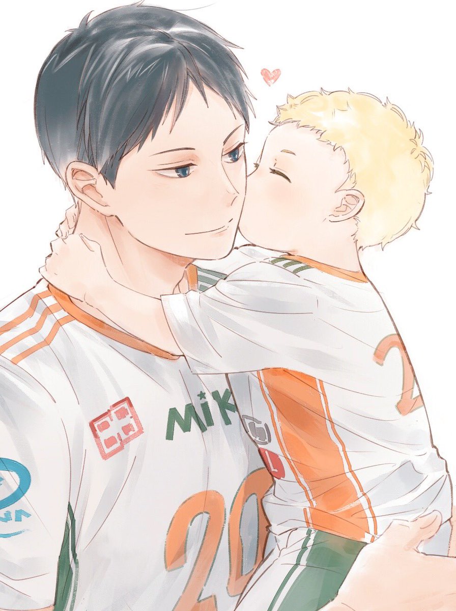 multiple boys 2boys male focus sportswear blonde hair black hair kiss  illustration images