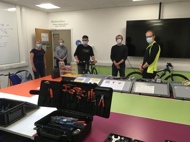 Cycle maintenance training held at the hospital today. <a href="/inclusivepedals/">inclusivepedals</a> <a href="/royalhospital/">Chesterfield Royal Hospital NHS FT</a> <a href="/RoyalWellness_/">#TeamCRH Wellbeing</a> <a href="/RoyalPrimary/">Royal Primary Care</a> <a href="/DSFS_Ltd/">Derbyshire Support & Facilities Services Limited</a>