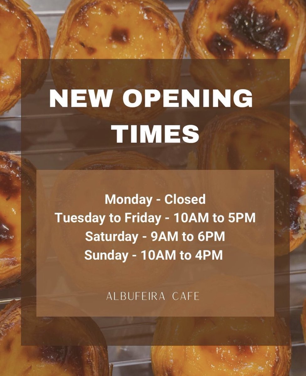 albufeiracafe's tweet photo. Albufeira Cafe new opening times https://t.co/8ObiZo3fpD