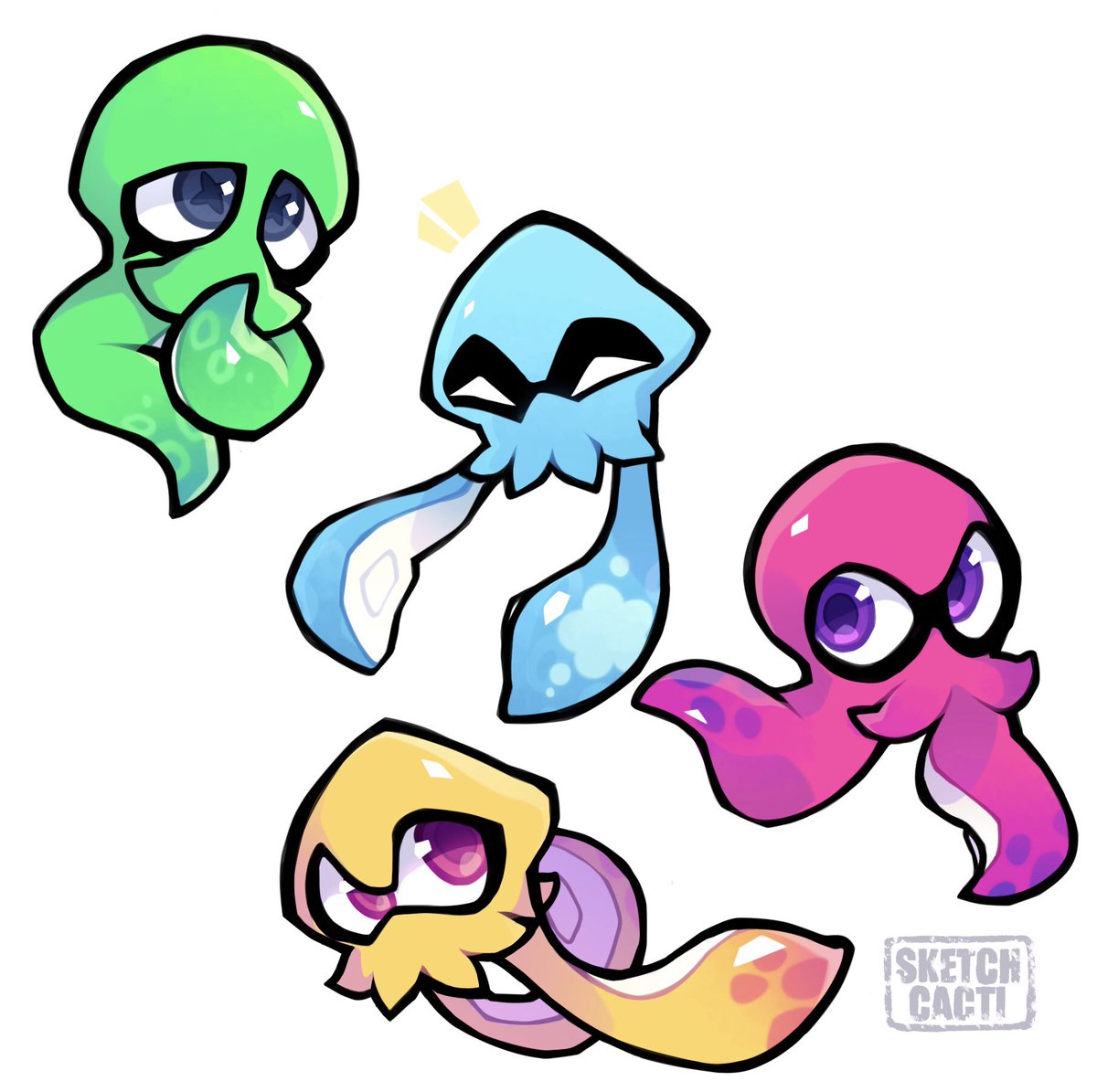 sketchcacti's tweet photo. Day four of drawing a squid or octo every day till Splatoon 3 https://t.co/nLtgqCuO0X
