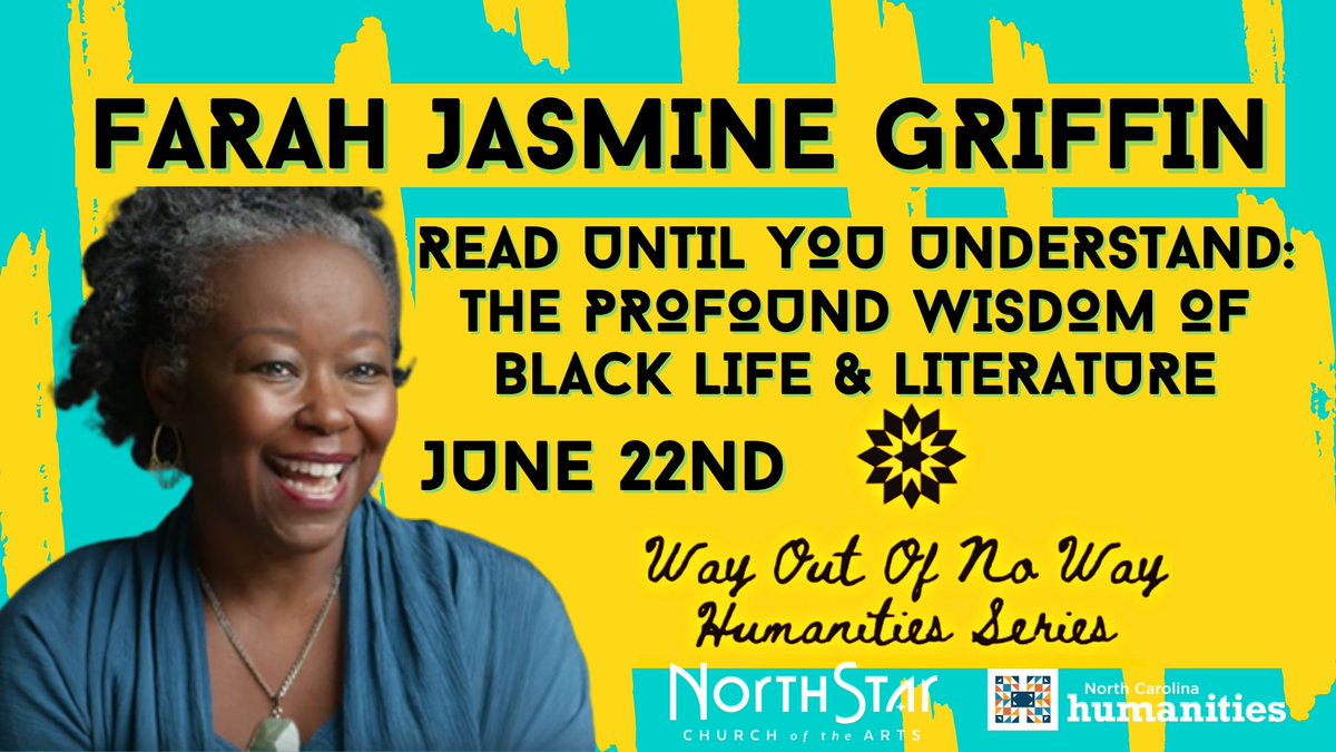 Read Until You Understand: The Profound Wisdom of Black Life and Literature featuring Farah Jasmine Griffin, Ph.D in collaboration with <a href="/LeftOfBlack/">Left of Black</a> <a href="/fhi_duke/">John Hope Franklin Humanities Institute at Duke U.</a> on Wed June 22 7:00 p.m. Pre-order at <a href="/rofhiwabooks/">Rofhiwa Book Café</a> for a book signing! fb.me/e/1zOQZnnRi