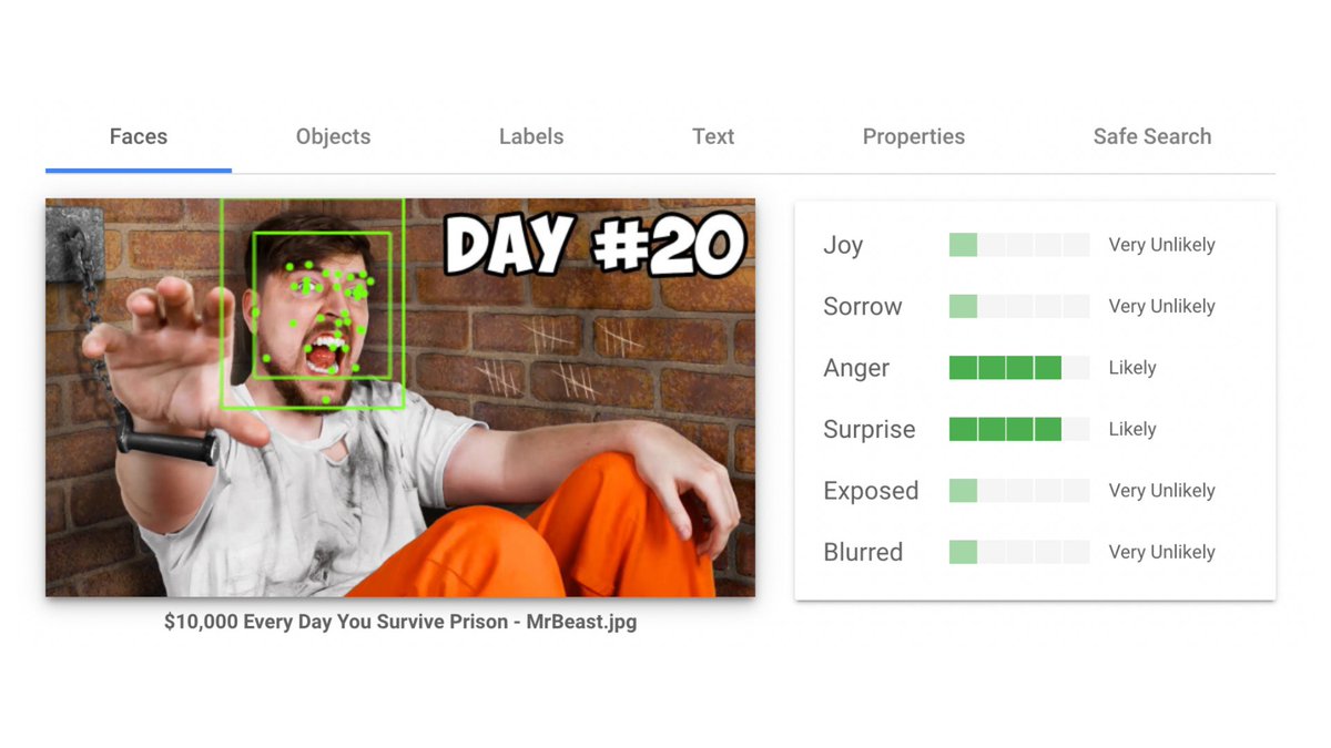 theJayAlto's tweet image. Some people don't think the algorithm considers thumbnails...
They're wrong.
Luckily, there's a free tool called Cloud Vision that can help us.
Here are 5 ways you can use it to hack the algorithm... (thread)