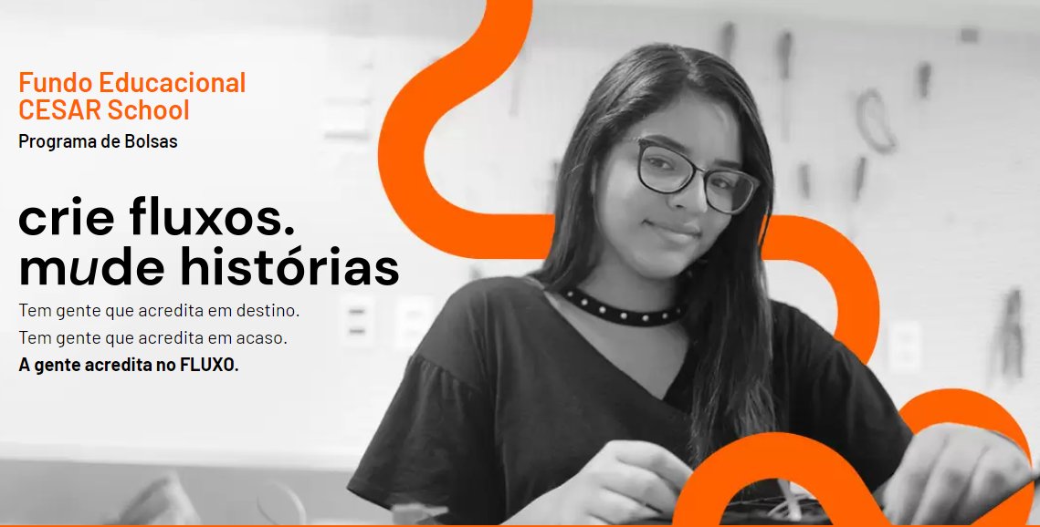 No ano em que CESAR completa 26 anos de atividades, nós lançamos um fundo educacional para incentivar cada vez mais que brasileiros em situação de vulnerabilidade possam estudar na <a href="/thecesarschool/">cesarschool</a>.
Queremos criar fluxo e mudar histórias, saiba como: cesar.school/mudehistorias/ ...+
