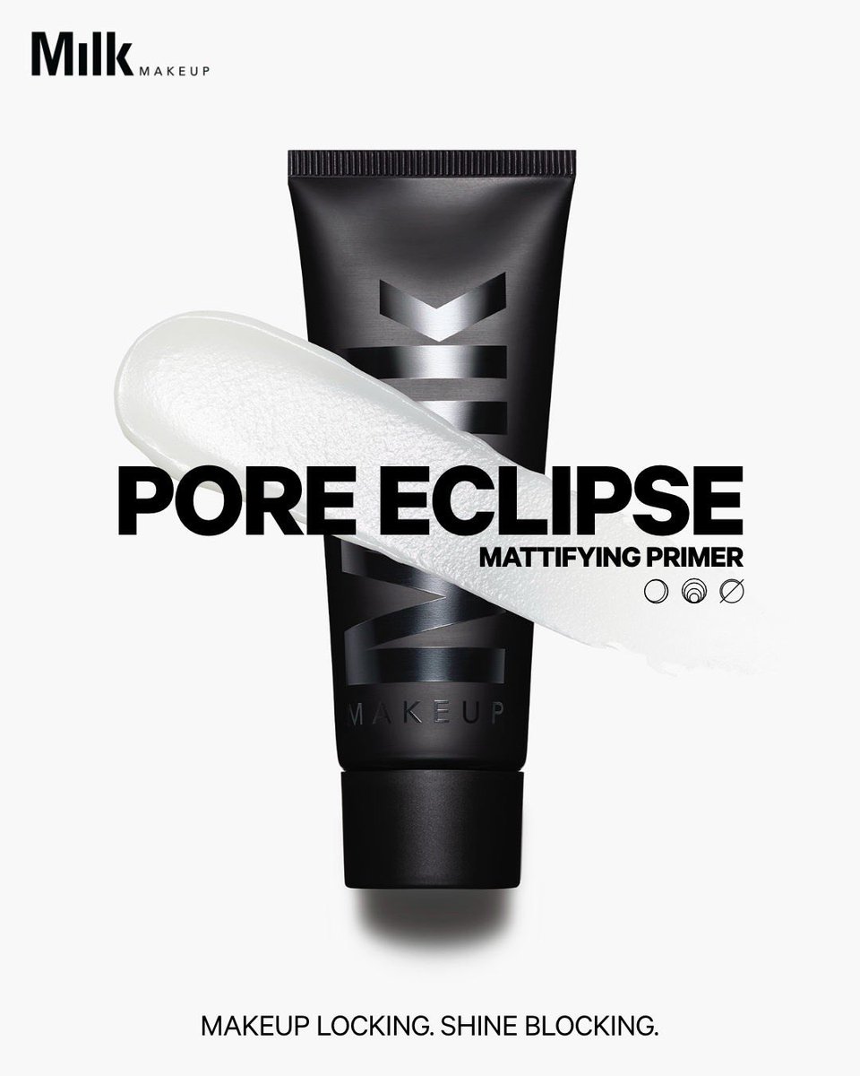 milkmakeup's tweet photo. Meet #PoreEclipse π A mattifying primer that locks on makeup, blurs pores, and controls shine for a filtered finish (without the filter). Read on for why itβll make your makeup look out of this world π https://t.co/Bw0Yl5WpiN