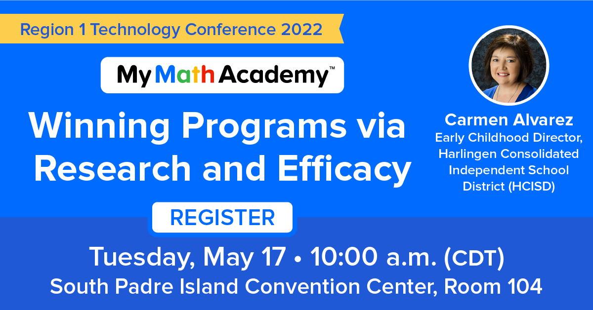 AofLSchools's tweet photo. Age of Learning presents “Winning Programs via Research and Efficacy,” led by Carmen Alvarez, Early Childhood Director, HCISD. Join us as Carmen discusses how My Math Academy accelerated math knowledge to grade level and beyond. RSVP for the 5/17 event: https://t.co/zQq2ejpI0z https://t.co/XzfcyqQi20