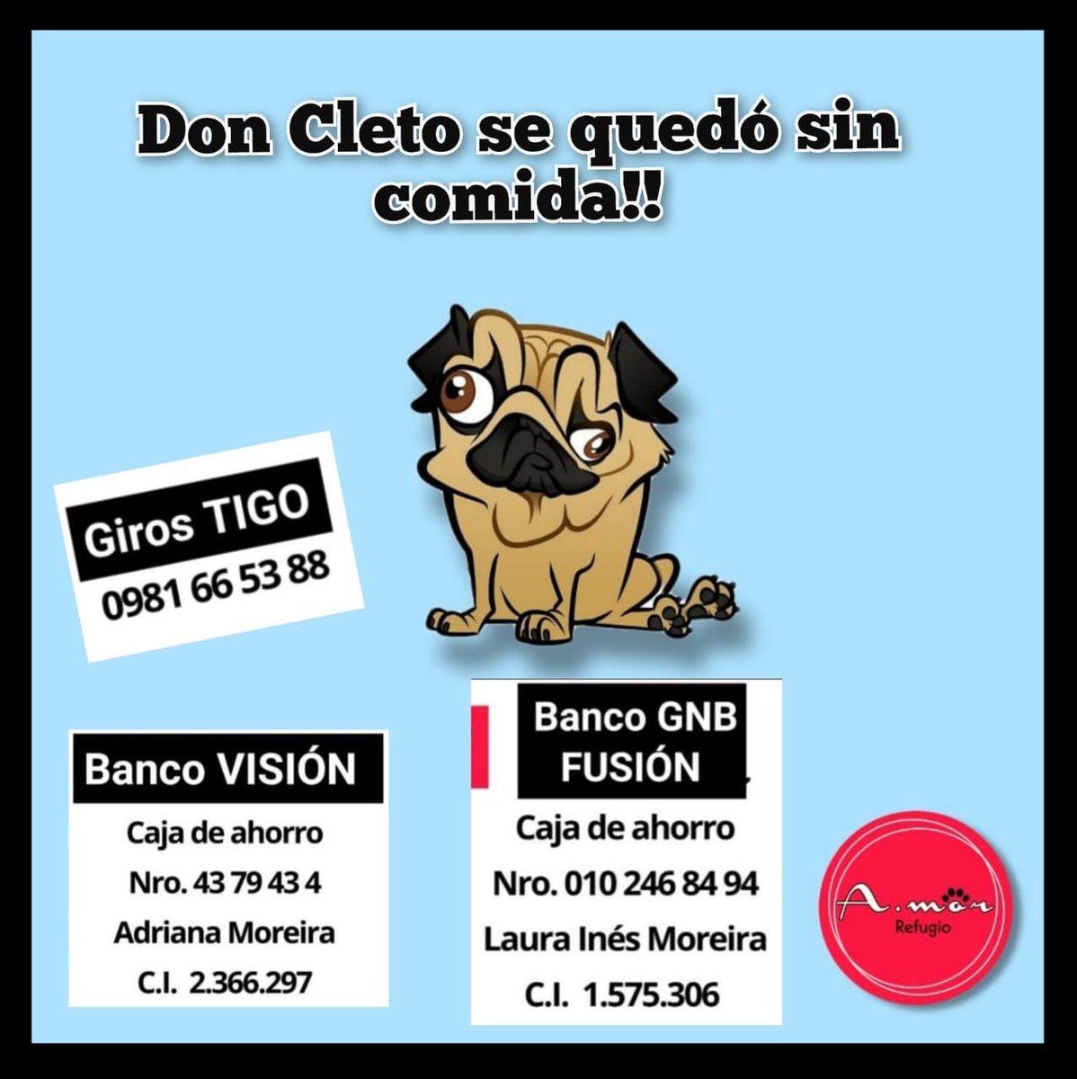 Ref_AdriMoreira's tweet photo. Buen día!
Lastimosamente la lluvia del sábado frustró nuestra feria de garage 😞 de esas ventas tenía que salir el importe para comprarle comida a Don Cleto (ya se le acabó esta mañana). Él consume un balanceado que es p/ problemas hepáticos. https://t.co/Ki9jAOef0T