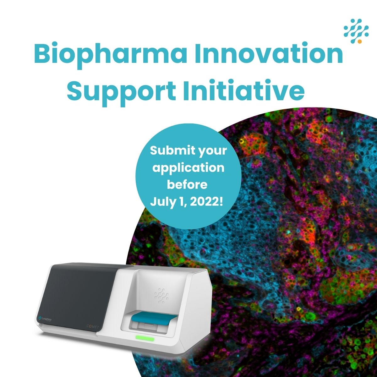 lunaphore's tweet photo. We are happy to introduce the Biopharma Innovation Support Initiative, our industry support program to lower technology adoption barriers and accelerate innovation in biopharma research and drug development. Apply now: https://t.co/FgMc5vPRnk https://t.co/Wp1ZHaZ1Vl