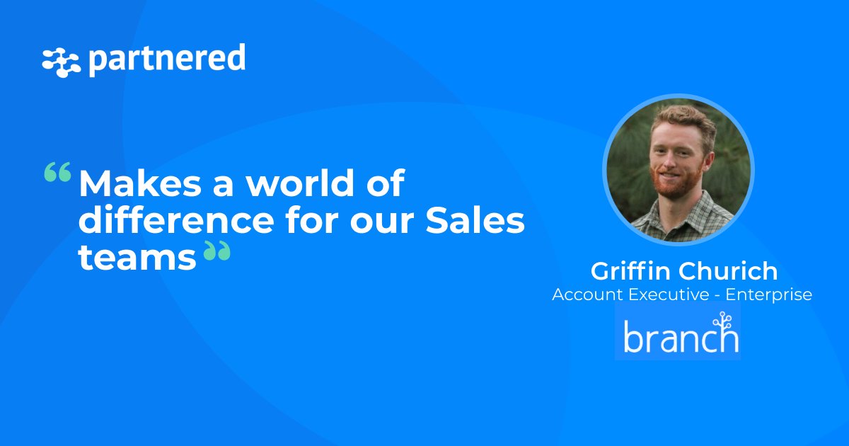 joinpartnered's tweet image. Instantly Connect Teams.  For today's Why Partnered, Griffin Churich at Branch said "The integration with Slack makes it so easy to put in a request to our BD teams." Collaborate on deals in one click. Start with Partnered today! #abn #b2bsales #partnerecosystem