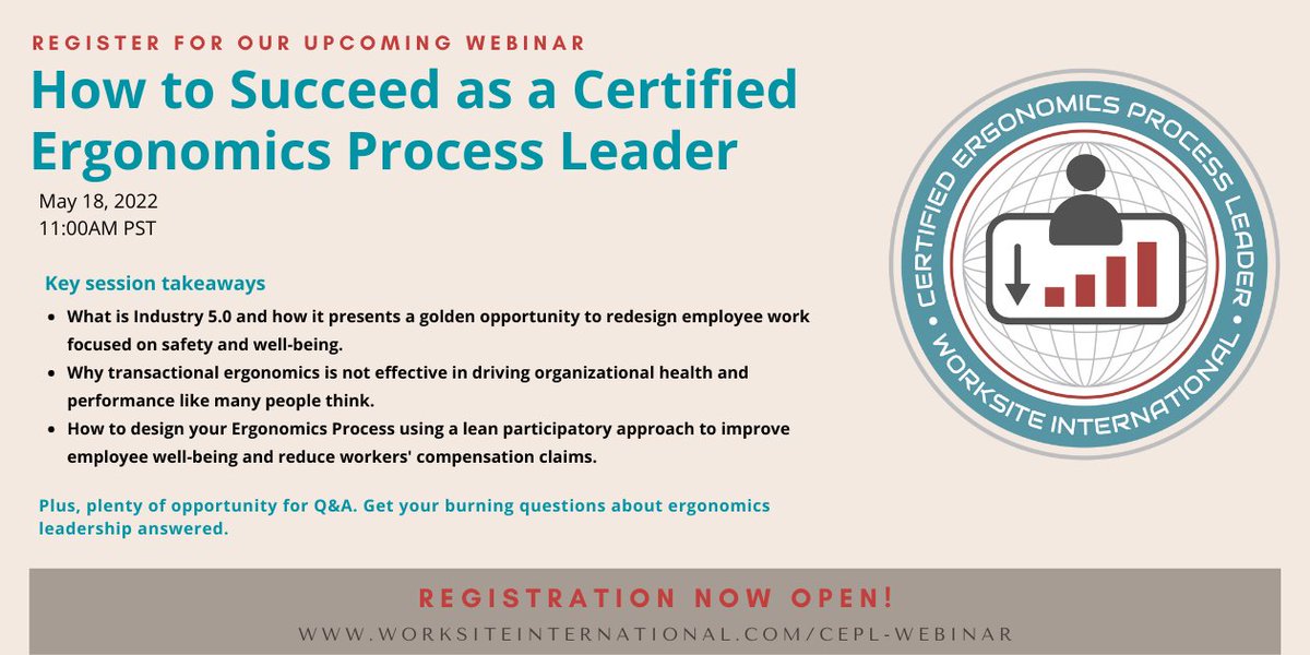 ErgoAli's tweet photo. Don’t miss out! Register for this timely online seminar on May 18, 11am PST and learn how ergonomics delivers real ROI to your organization.
https://t.co/Vo5ShmYvxp

#ergonomicworkspace #ergonomicsolutions https://t.co/XUFxUAFgdT