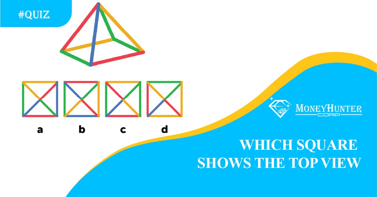 MoneyHunterCorp's tweet photo. 🏺What you see in front of you is a plan of an ancient pyramid, covered in different colors on the respective faces of the structure.
🚩Which of the corresponding topical views (A-D) shows the colors of the pyramid correctly so that the engineers can proceed with painting it? https://t.co/nkEASkwu1N