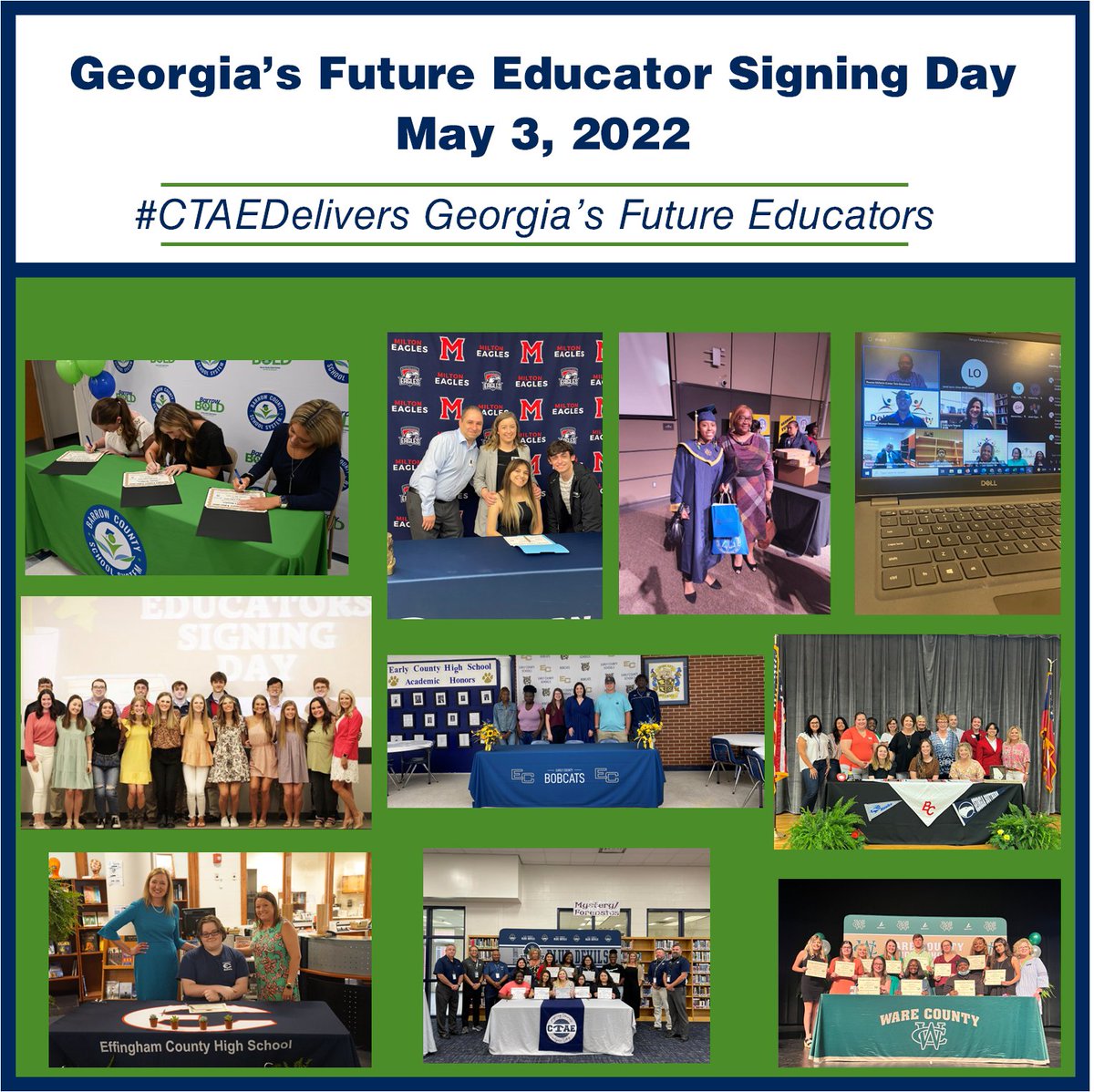 GeorgiaCTAE's tweet photo. #CTAEDelivers Real Opportunities for College and Rewarding Careers #gaeducatorssigningday22
#gafutureeducator https://t.co/ZwliLv9PTJ