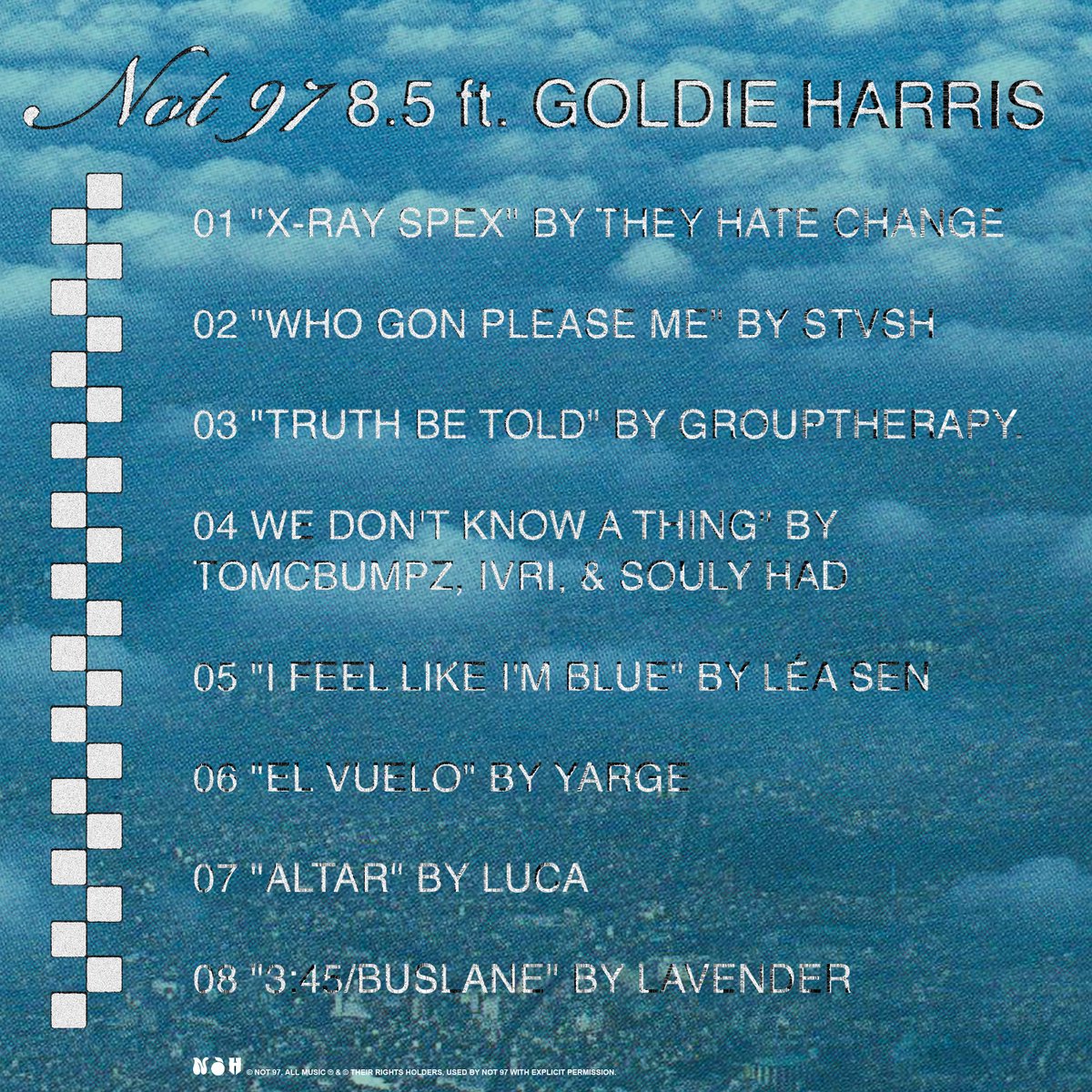 NOT 97 8.5 ft. <a href="/byGoldieHarris/">goldie harris ⚡️</a> — <a href="/unitedmasters/">UnitedMasters</a> Marketing Manager &amp; founder of <a href="/24OURSCO/">24:OURS🔋</a>. Goldie spins BK lyricist <a href="/Stvsh718/">STIZZY</a> + Venezuela's #Yarge. We dive into dynamic duo @TheyHateChange, embrace range w/ @grouptherapydot, &amp; ride out to #Lavender, + more. not97.com/goldieharris