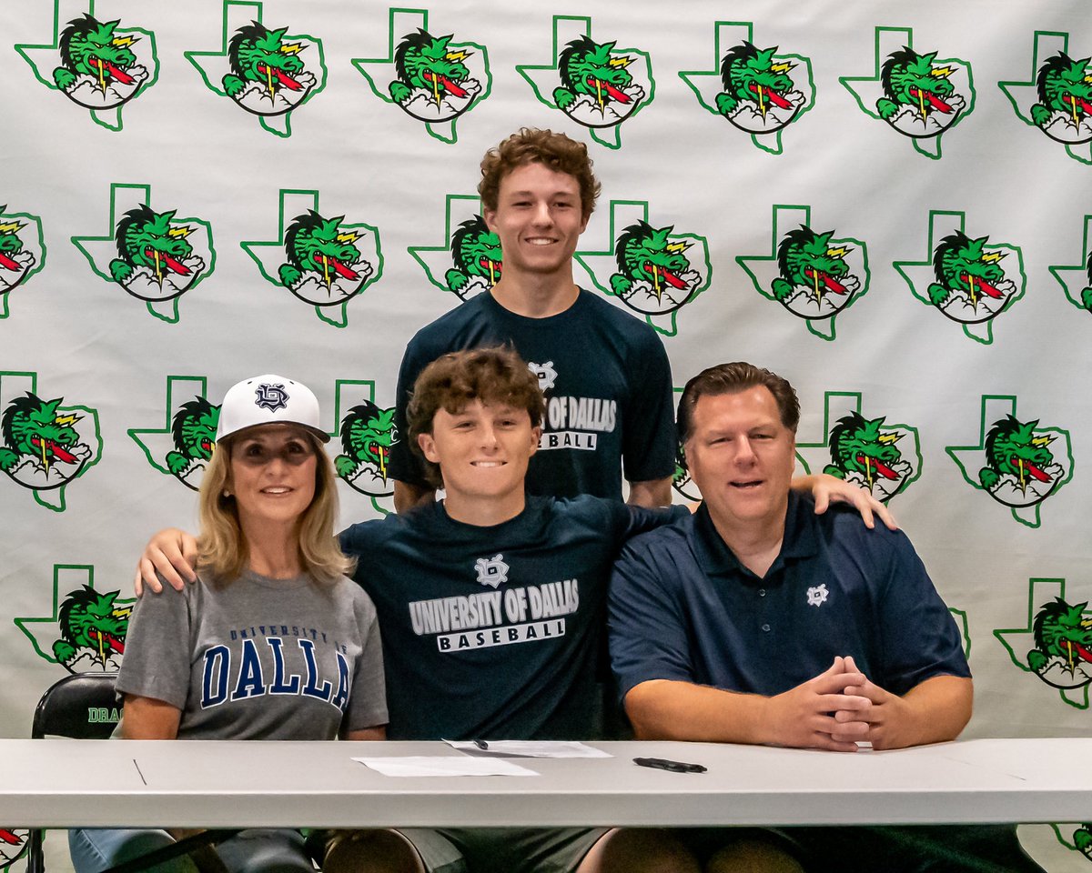 DragonBaseball's tweet photo. Today we celebrate 4 Dragons who have distinguished themselves in the classroom &amp; on the field. They signed to further their academic/athletic careers.

Zac Colletti- Cisco CC
Dane DeLugo- Hardin Simmons Univ
Dominic Gill- University of Dallas Austin Page- Amarillo College https://t.co/njo5twTSaW