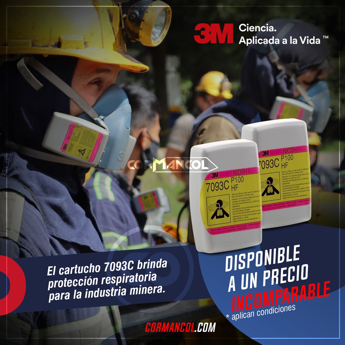 CormancolSas's tweet photo. Con el cartucho #7093C de #3M tu sistema respiratorio estará a salvo, si en el lugar donde trabajas se hay presencia de metano, nitrogeno, monoxido de carbono, oxido nitroso 😮Aprovecha, están a un precio nunca antes visto!!!. 😲#cornancolSas #seguridadindustrial #7093c https://t.co/urKGwnZYQU