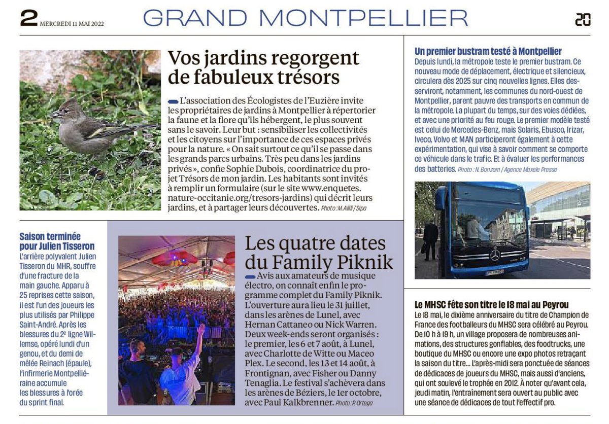 Lu dans le journal <a href="/20Minutes/">20 Minutes</a> <a href="/20minutesmont/">20MinutesMontpellier</a> 

Toute la programmation détaillée et la billetterie sont sur notre site web 👉 familypiknikfestival.com

#FamilyPiknik #Montpellier