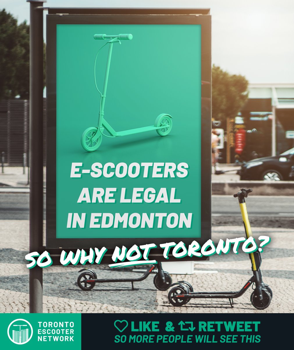 TO_EScooterNet's tweet photo. Let's make E-Scooters legal in Toronto. Join us at: https://t.co/DQf0rh7Nbh  #CityOfTO #TOnews https://t.co/8EmaHrrAzA