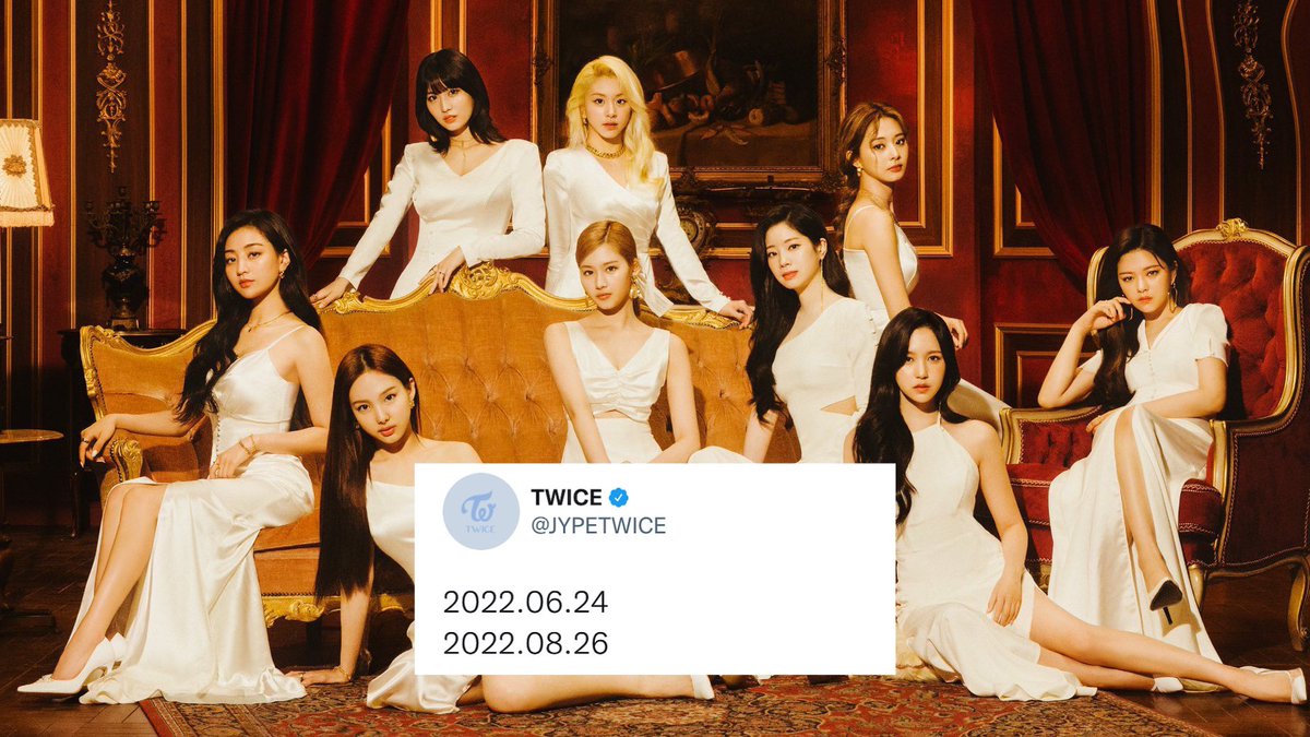 PopBase's tweet photo. TWICE teases something coming on June 24 and August 26. https://t.co/cfrmKQkHMg